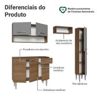Armário De Cozinha Completa 197 Cm Rustic-cinza Emilly Madesa 01