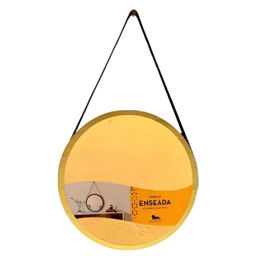 Espelho Redondo Linha Enseada 50 X 30cm Dourado - 10302.075do - Leão - 1