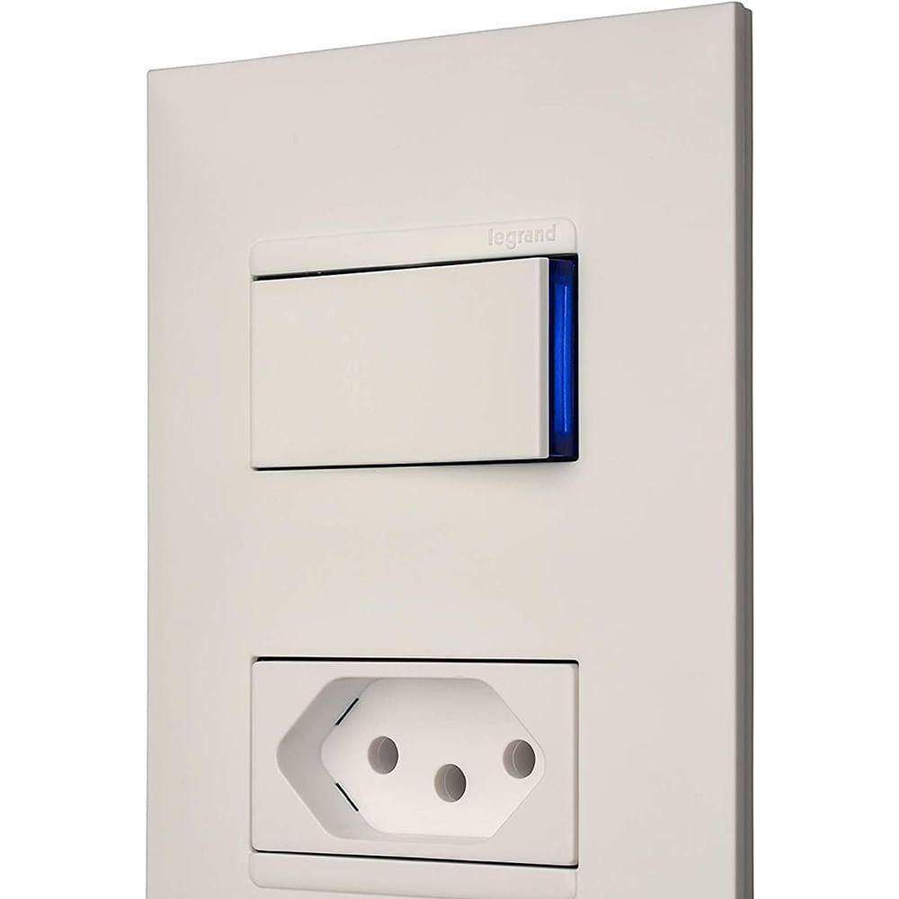 Interruptor Paralelo E Tomada 2p+t De 10 Ampères 4x2 Branca - 615078bc - Pial Plus - 4