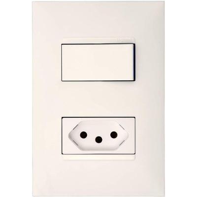 Interruptor Paralelo E Tomada 2p+t De 10 Ampères 4x2 Branca - 615078bc - Pial Plus
