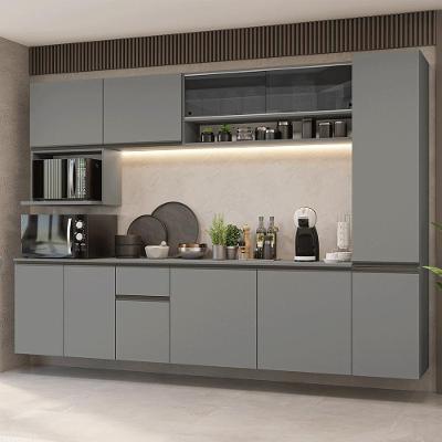 Armário De Cozinha Completa 280 Cm Suspensa Nice Madesa 05 Cinza
