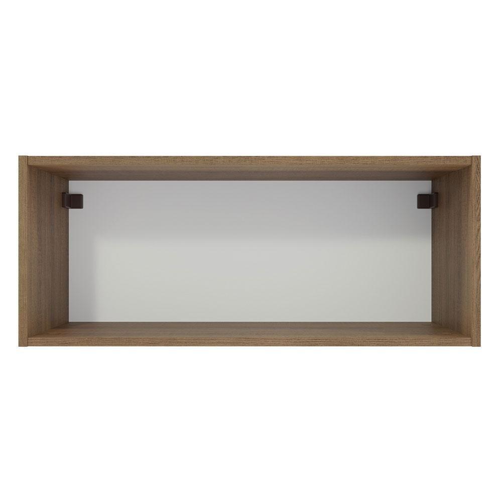 Armário Aéreo 80 Cm Nicho Aberto Para Cozinhas Lux, Glamy, Agata, Stella Rustic Madesa Rustic Rustic - 3