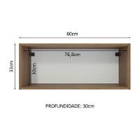 Armário Aéreo 80 Cm Nicho Aberto Para Cozinhas Lux, Glamy, Agata, Stella Rustic Madesa Rustic Rustic - 5