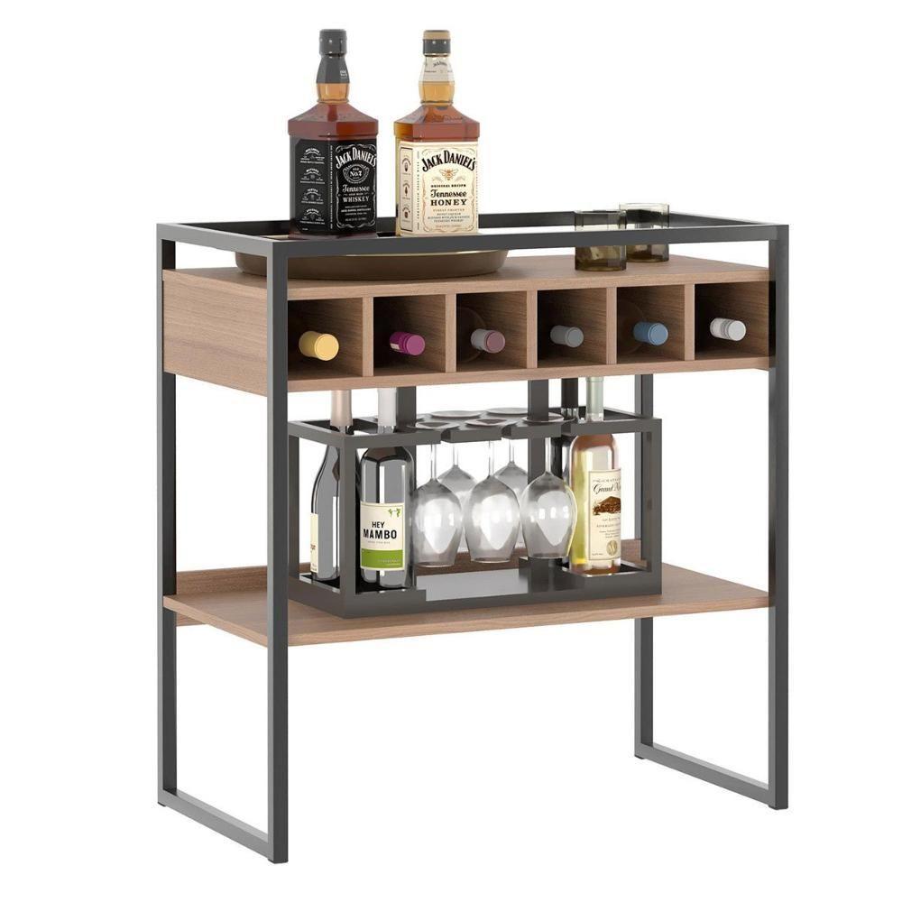 Aparador Adega Bar Montana Com Prateleira E Nichos Para Vinhos - Pleno - 2