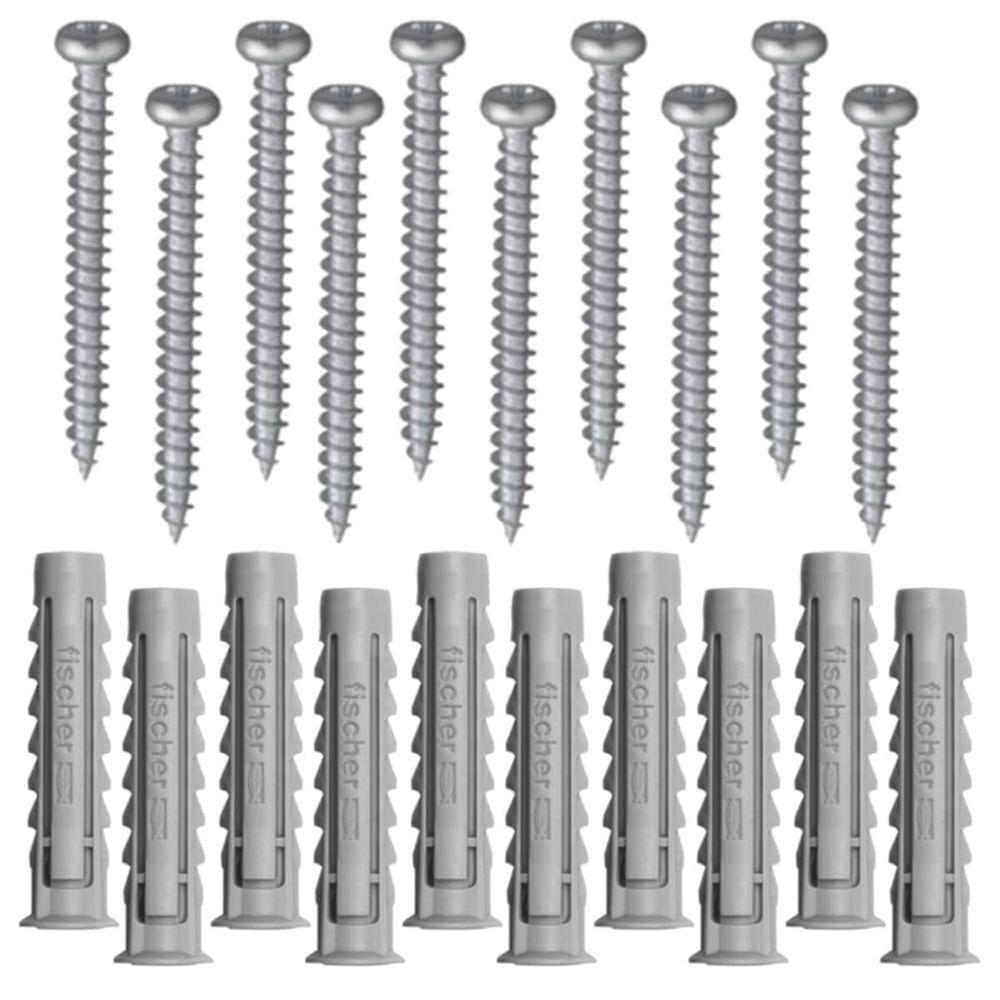 Cartela Com Buchas De Nylon Sx 6x30mm E Parafusos Cabeça Panela Com 10 Peças - 600221 - Fischer - 1