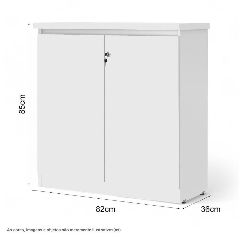 Armário Balcão 02 Portas Doubler Cinza - 2