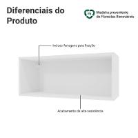 Armário Aéreo Para Quarto 80 Cm Nicho Aberto Branco Neo Madesa - 3