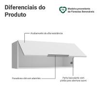 Armário Aéreo Para Quarto 80 Cm 1 Porta Basculante Branco Neo Madesa - 3