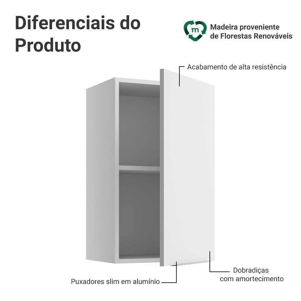 Armário Aéreo Para Quarto 40 Cm 1 Porta Branco Neo Madesa - 3