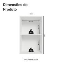 Armário Aéreo Para Quarto 40 Cm 1 Porta Branco Neo Madesa - 2