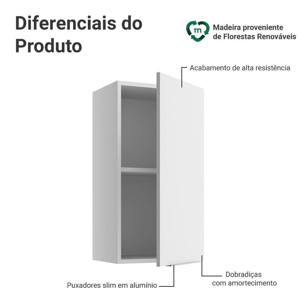 Armário Aéreo Para Quarto 35 Cm 1 Porta Branco Neo Madesa - 3