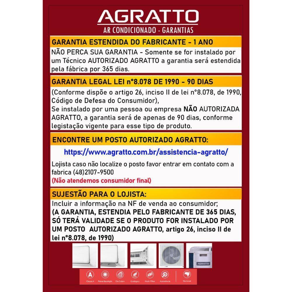 Ar Condicionado Split Agratto Liv Inverter 9.000 Btus Frio Branco 220V - 9
