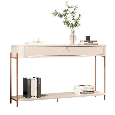 Aparador Buffet Sala Tucupí Com 1 Gaveta E Pés De Metal Off White Bronze