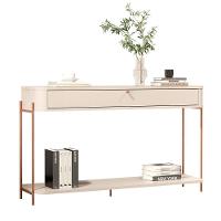 Aparador Buffet Sala Tucupí Com 1 Gaveta E Pés De Metal Off White Bronze - 1