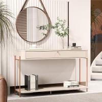 Aparador Buffet Sala Tucupí Com 1 Gaveta E Pés De Metal Off White Bronze - 2