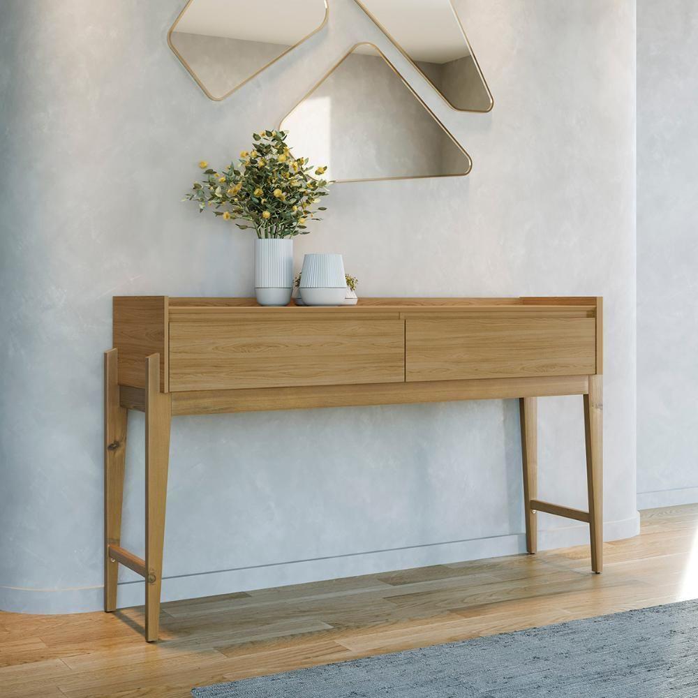 Aparador Buffet Rennes Com 2 Gavetas E Pés De Madeira Maciça Hanover - 2