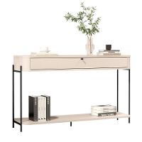 Aparador Buffet Sala Tucupí Com 1 Gaveta E Pés De Metal Off White Preto - 1