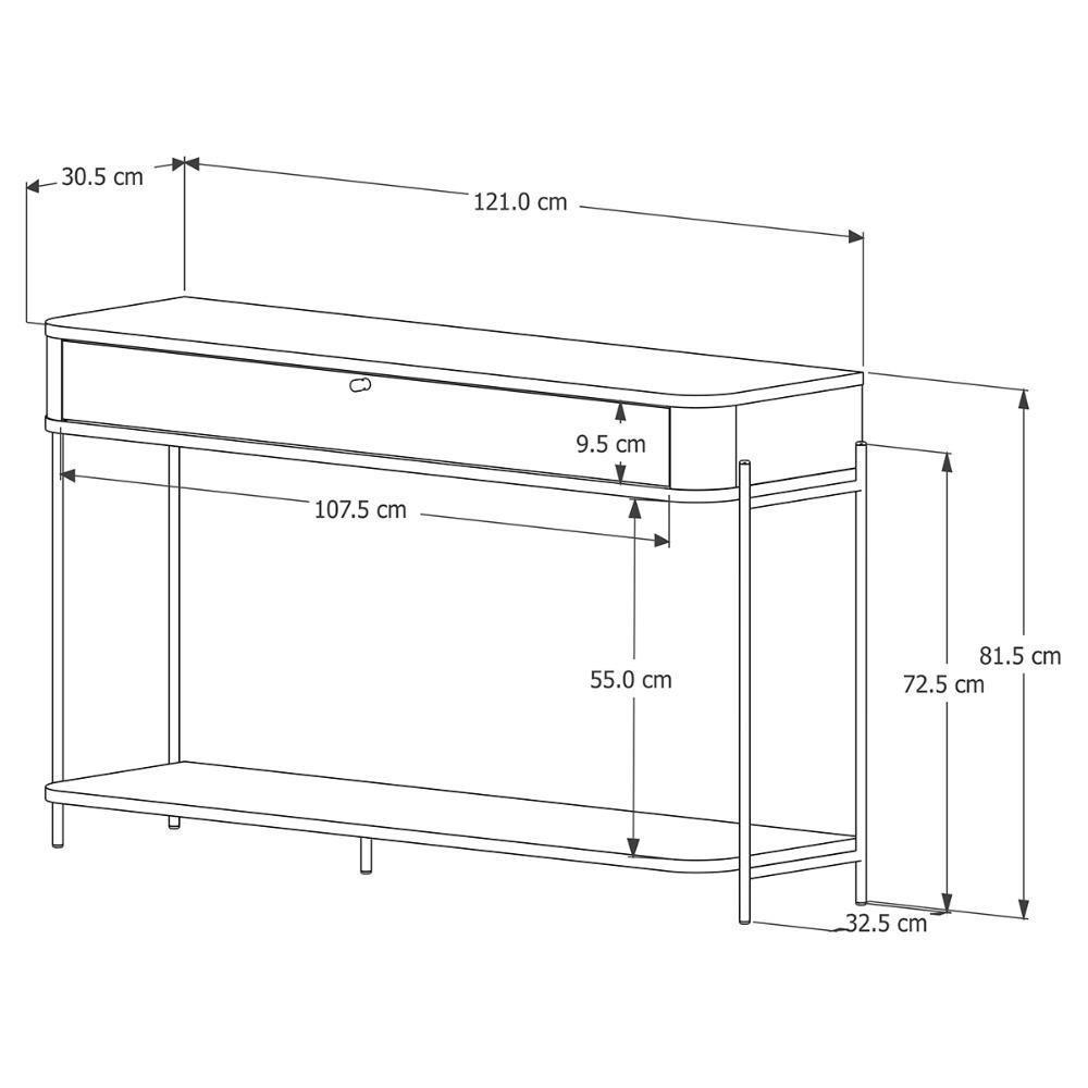 Aparador Buffet Sala Tucupí Com 1 Gaveta E Pés De Metal Off White Nature Bronze - 3