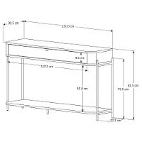 Aparador Buffet Sala Tucupí Com 1 Gaveta E Pés De Metal Off White Nature Bronze - 3