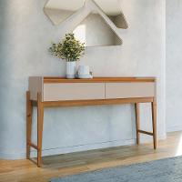 Aparador Buffet Rennes Com 2 Gavetas E Pés De Madeira Maciça Cedro Off White - 2