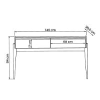 Aparador Buffet Rennes Com 2 Gavetas E Pés De Madeira Maciça Cedro Off White