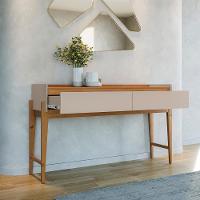 Aparador Buffet Rennes Com 2 Gavetas E Pés De Madeira Maciça Cedro Off White - 5