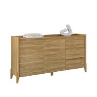 Aparador Buffet Rennes 2 Portas 3 Gavetas Pés Madeira Maciça Hanover - 1