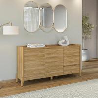 Aparador Buffet Rennes 2 Portas 3 Gavetas Pés Madeira Maciça Hanover - 2