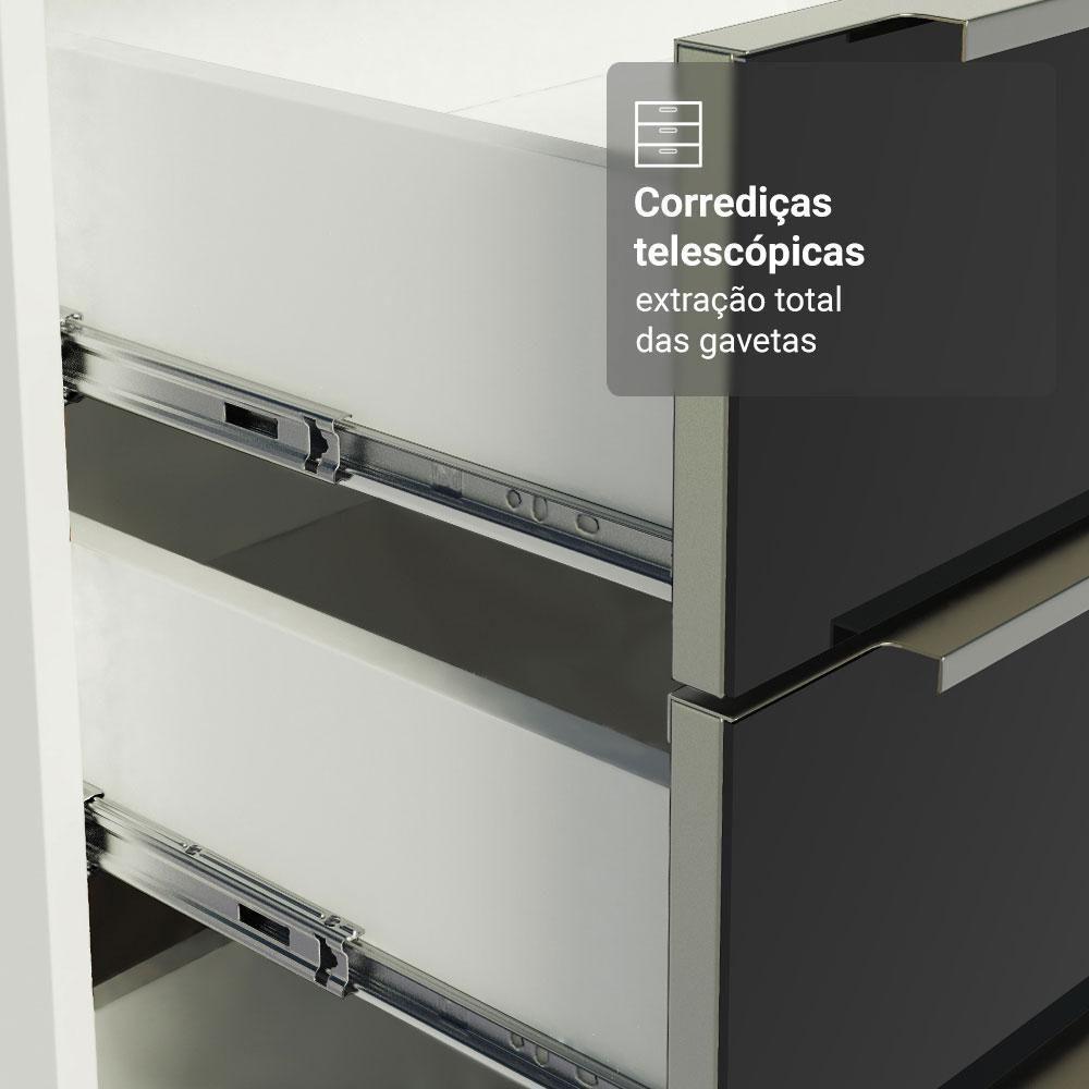 Armário De Cozinha Completa 270cm Branco/preto Lux Madesa 04 - 7