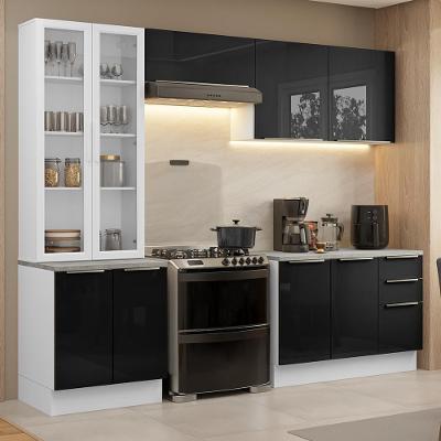 Armário De Cozinha Completa 270cm Branco/preto Lux Madesa 04