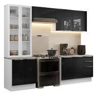 Armário De Cozinha Completa 270cm Branco/preto Lux Madesa 04 - 2