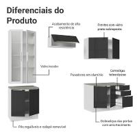 Armário De Cozinha Completa 270cm Branco/preto Lux Madesa 04