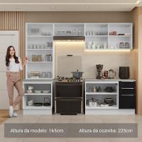Armário De Cozinha Completa 270cm Branco/preto Lux Madesa 04 - 5