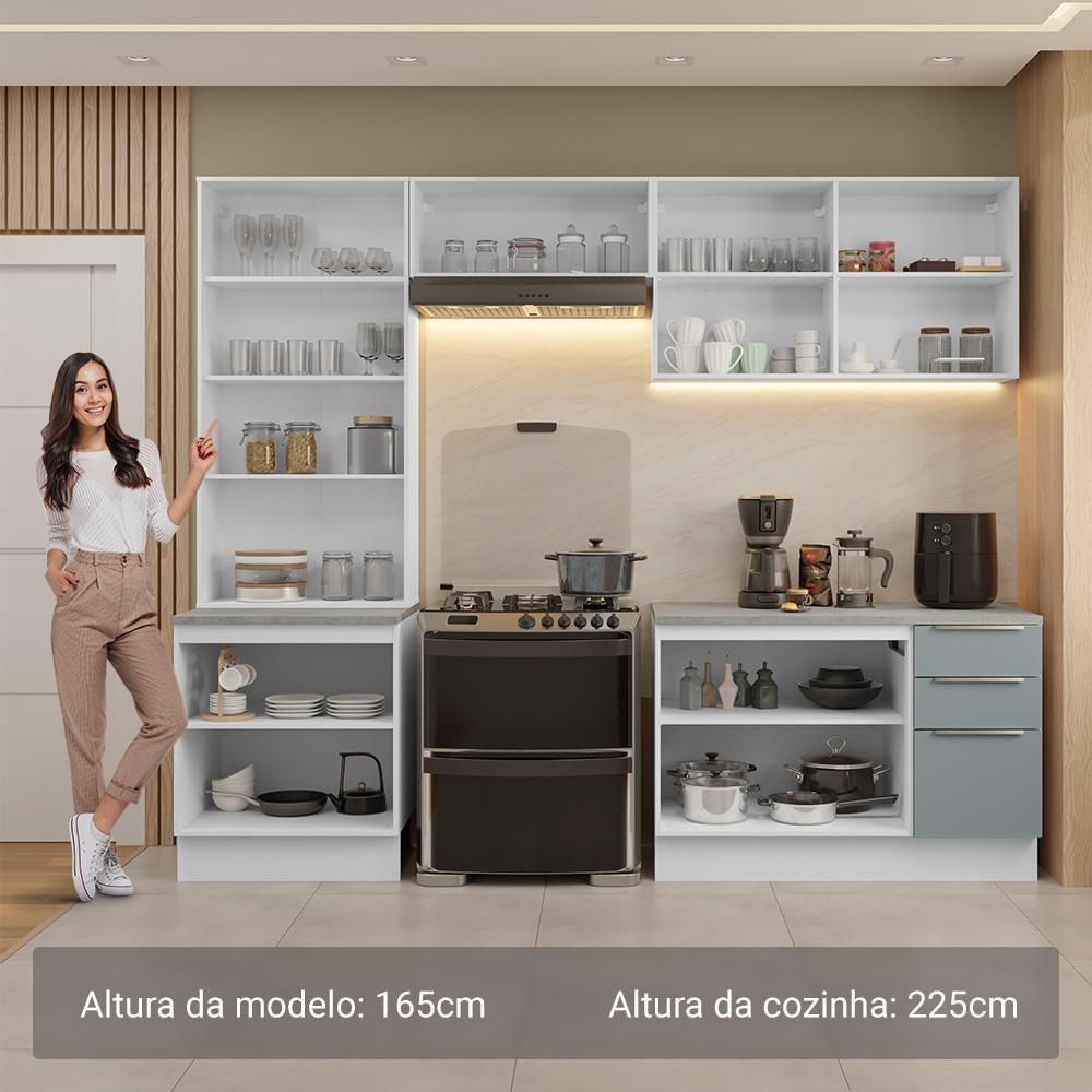 Armário De Cozinha Completa 270cm Branco/cinza Lux Madesa 04 - 5
