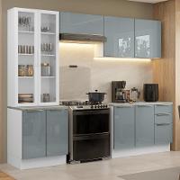 Armário De Cozinha Completa 270cm Branco/cinza Lux Madesa 04 - 1