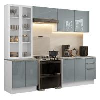 Armário De Cozinha Completa 270cm Branco/cinza Lux Madesa 04 - 2