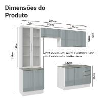 Armário De Cozinha Completa 270cm Branco/cinza Lux Madesa 04 - 3