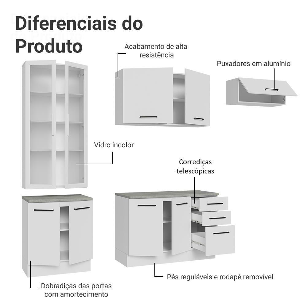 Armário De Cozinha Completa 270cm Branco Agata Madesa 11 - 4