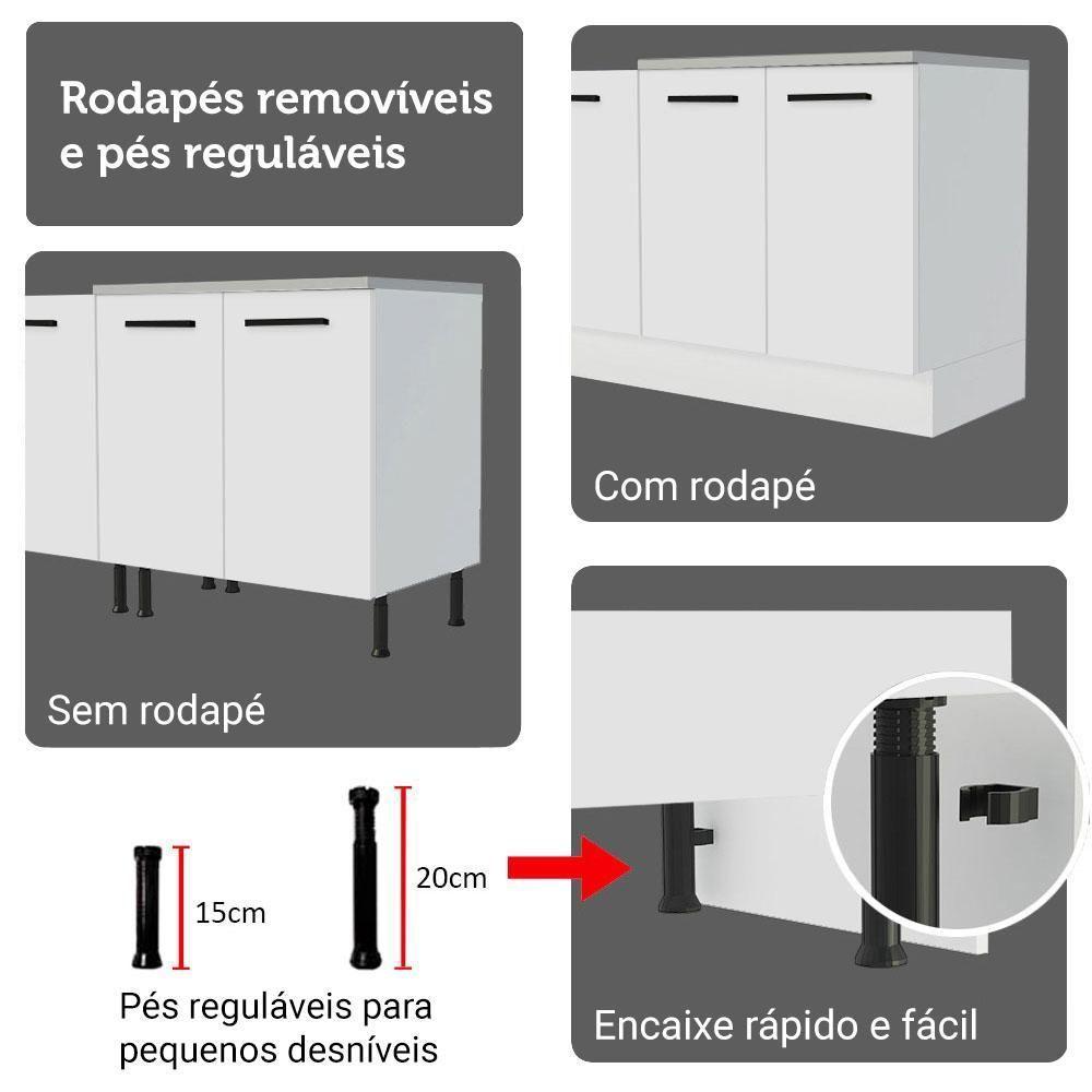 Armário De Cozinha Completa 270cm Branco Agata Madesa 11 - 9