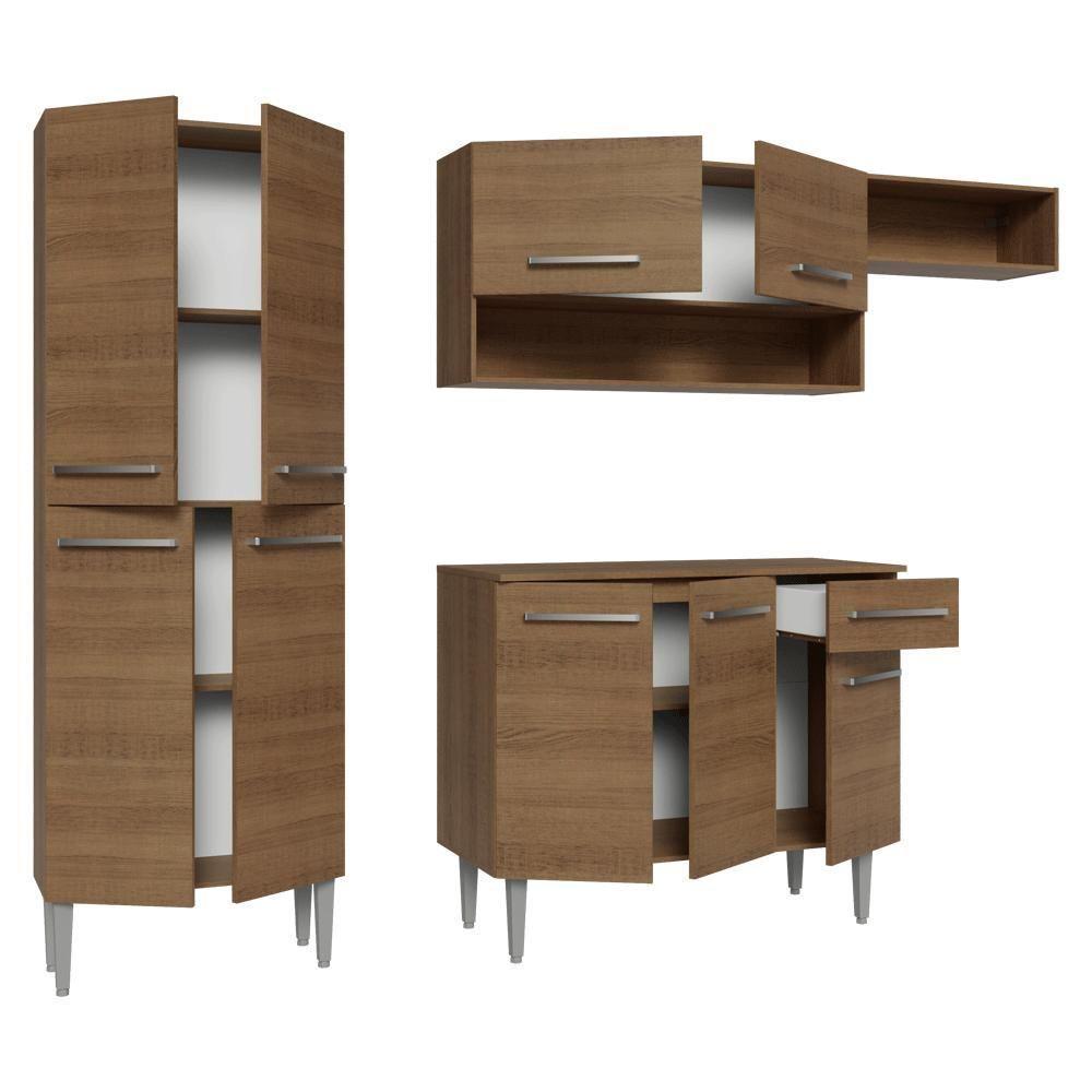 Armário De Cozinha Completa 229cm Rustic Emilly Madesa 016 - 8
