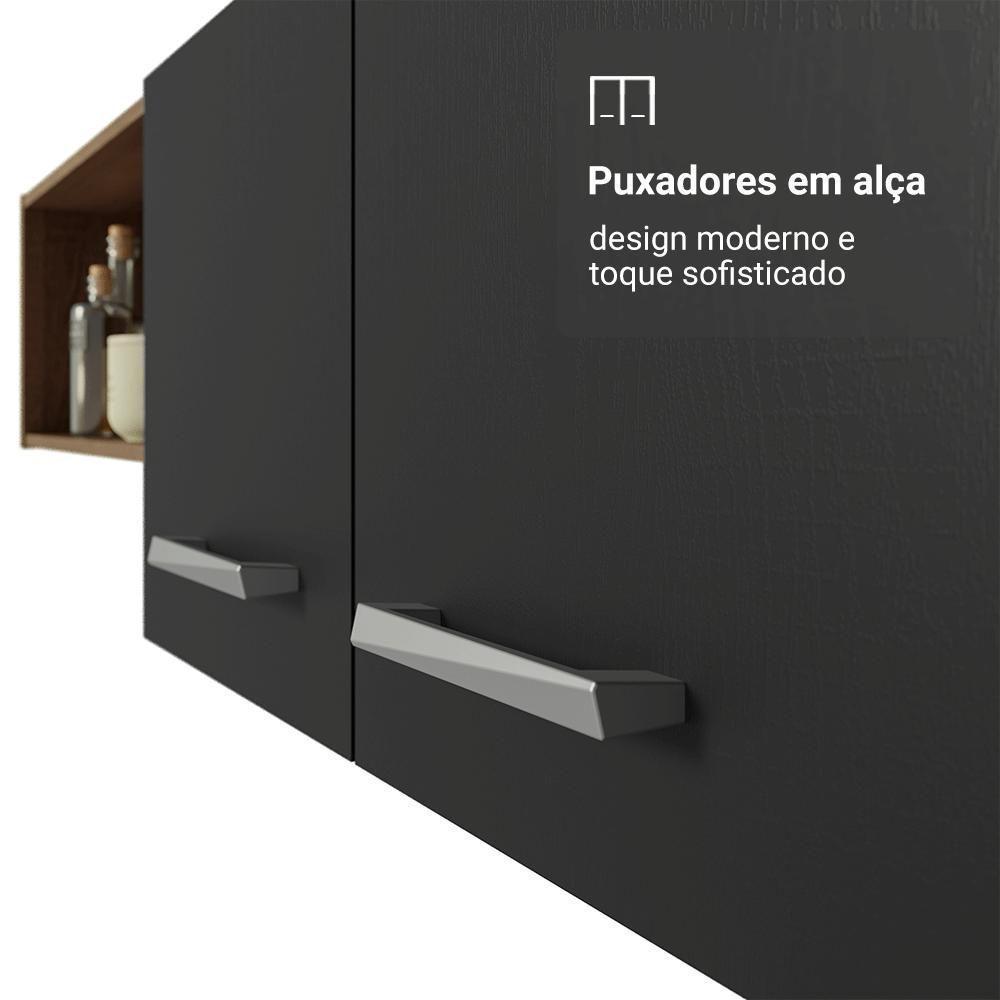 Armário De Cozinha Compacta 196cm Rustic-preto Aura Madesa 01 - 8