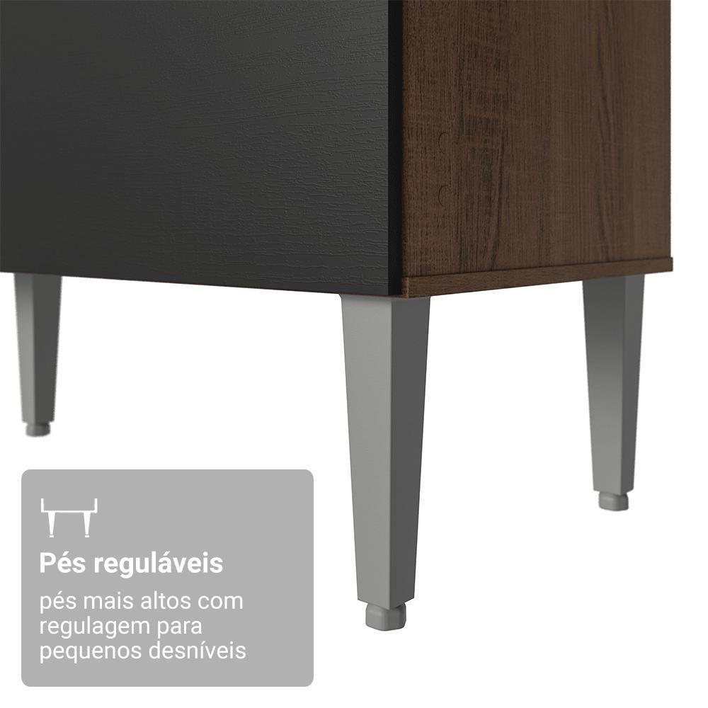 Armário De Cozinha Compacta 196cm Rustic-preto Aura Madesa 01 - 9