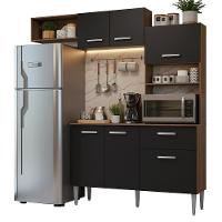 Armário De Cozinha Compacta 196cm Rustic-preto Aura Madesa 01 - 2