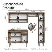 Armário De Cozinha Completa 197 Cm Rustic Emilly Madesa 01 - 3