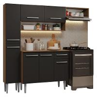 Armário De Cozinha Completa 197 Cm Rustic-preto Emilly Madesa 02 - 2