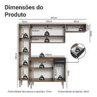 Armário De Cozinha Completa 197 Cm Rustic-preto Emilly Madesa 02 - 3