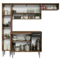 Armário De Cozinha Completa 197 Cm Rustic-preto Emilly Madesa 02 - 5