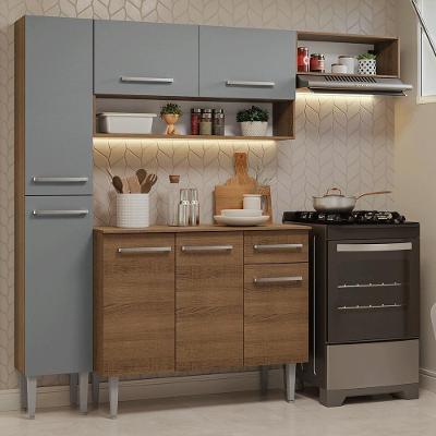 Armário De Cozinha Completa 197 Cm Rustic-cinza Emilly Madesa 02