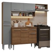 Armário De Cozinha Completa 197 Cm Rustic-cinza Emilly Madesa 02 - 5