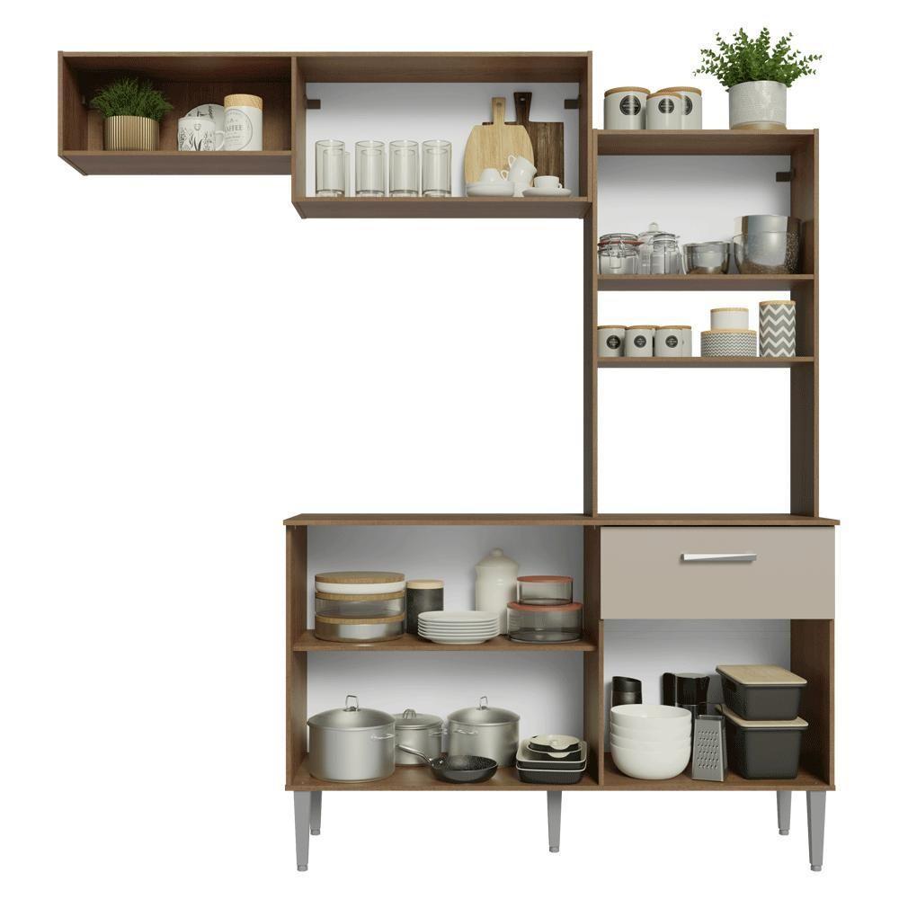 Armário De Cozinha Compacta 196cm Rustic-crema Aura Madesa 01 - 5